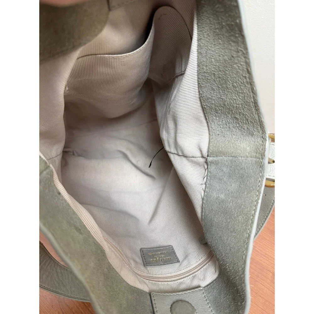 Margot New York Kaye LARGE Bucket Suede Leather Tote Bag Tan EUC